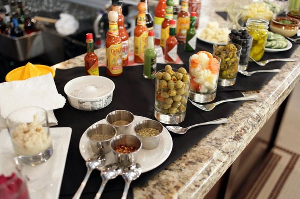 Photo of Barnum Publick House - Bridgeport, CT, US. A Glimpse of the Bloody Mary Bar